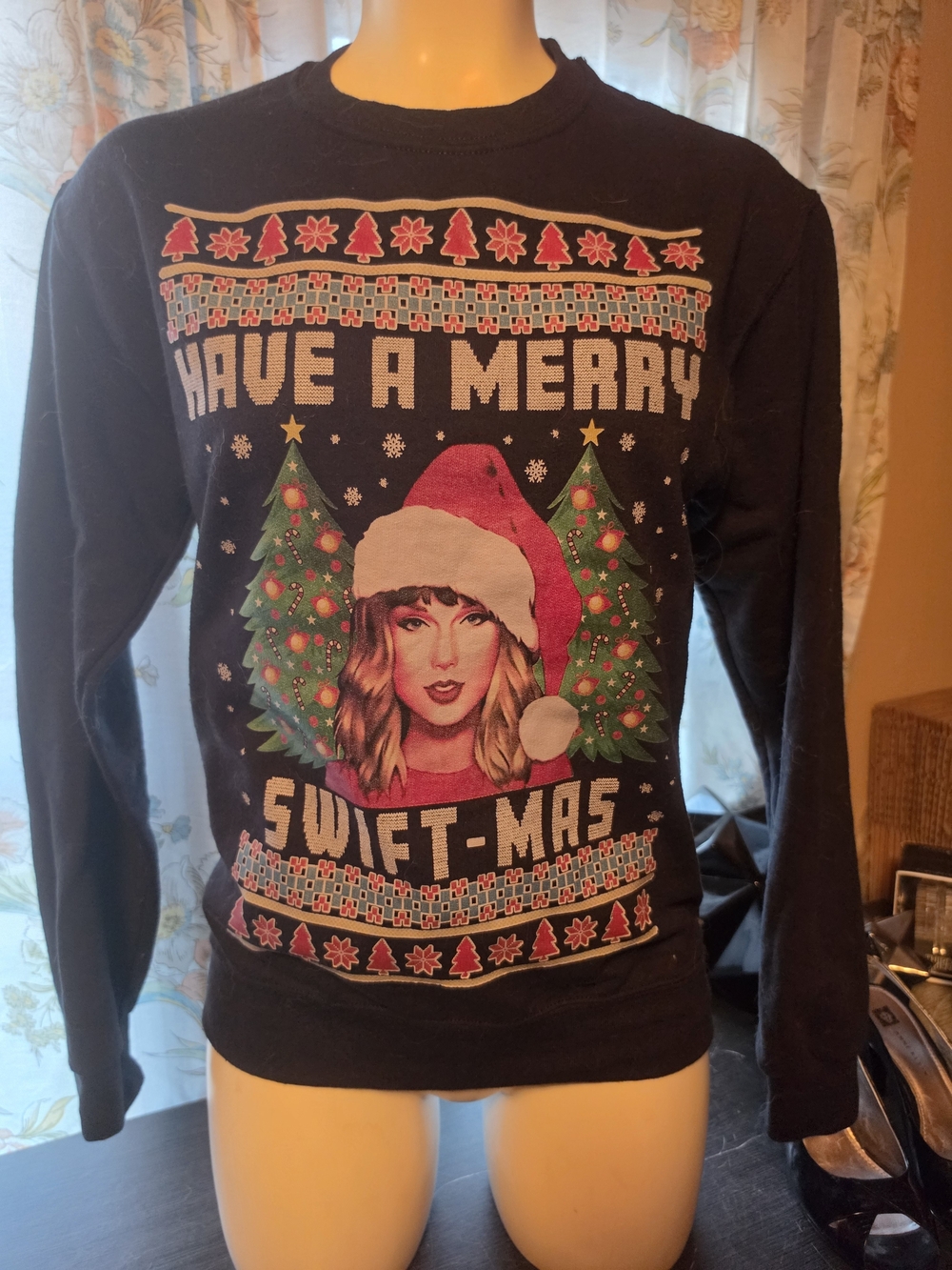 Have a Merry Swift-Mas Women's Holiday Sweater - Black